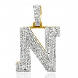 2CT. T.W. DIAMOND INITIAL " N " PENDANT IN 14K GOLD