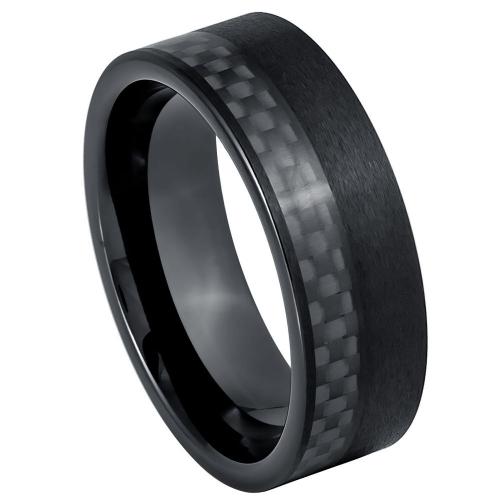Black IP Plated & Black Carbon Fiber Inlay - 8MM Band