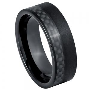 Black IP Plated & Black Carbon Fiber Inlay - 8MM Band